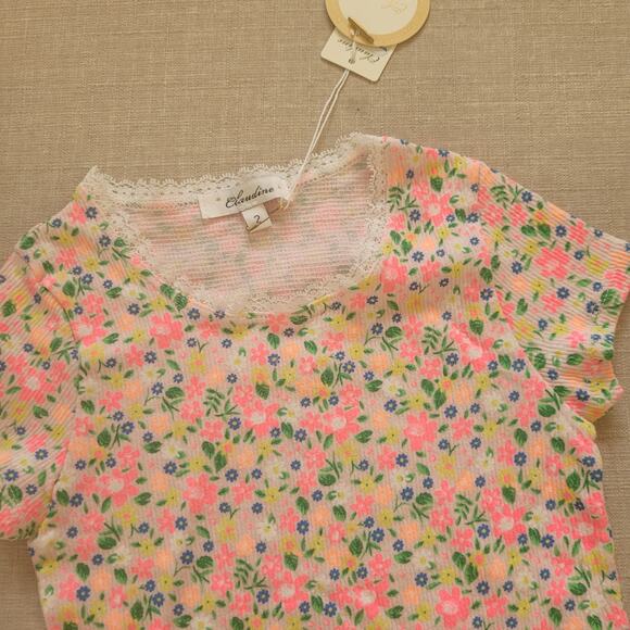 Claudine Neon Flower Tee Shirt - Picture 2 of 5